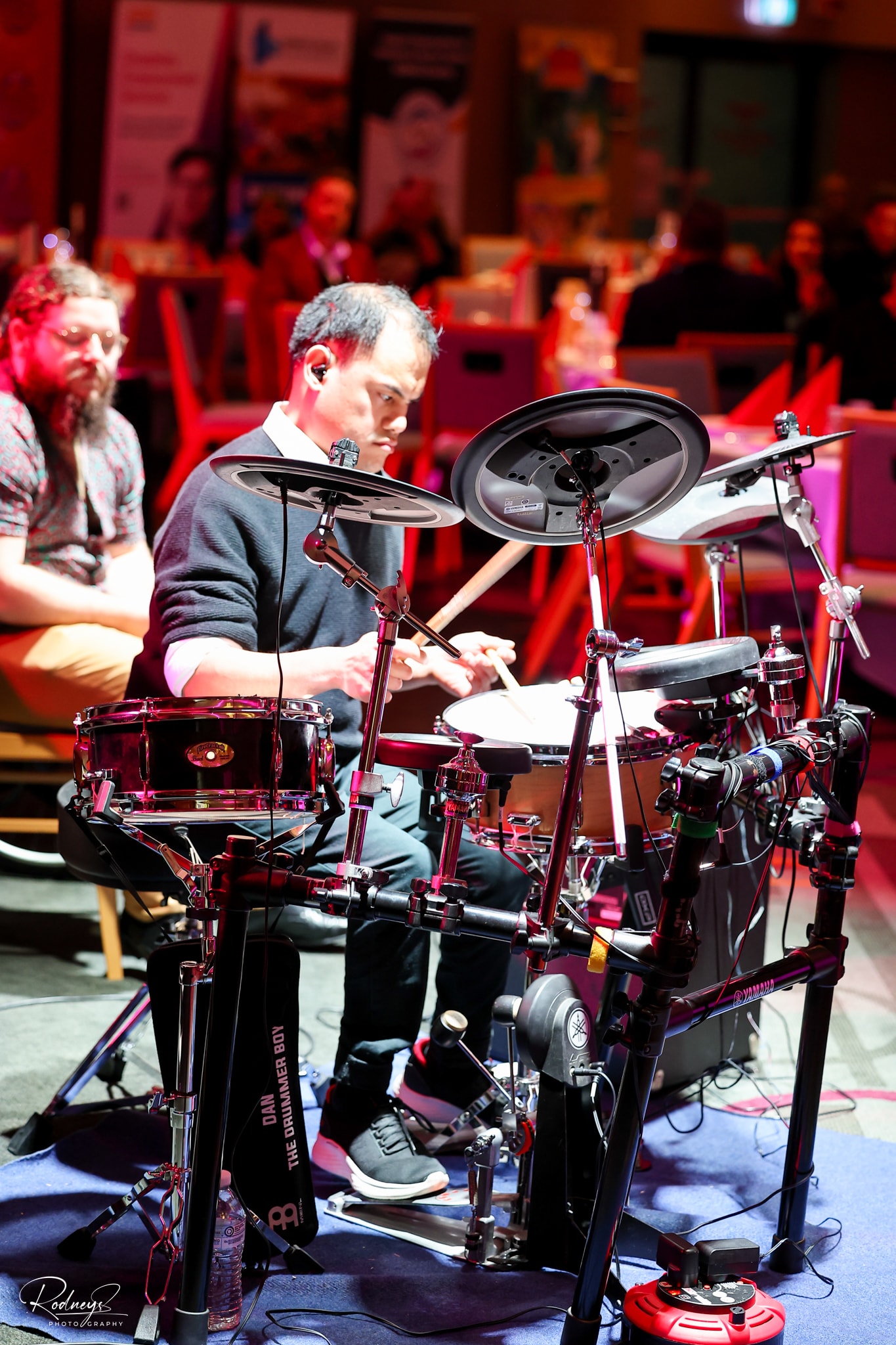 Daniel Alnajes performing on drums at the Nepean Awards Night — full kit